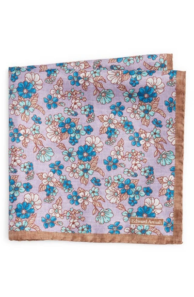 Shop Edward Armah Exploded Paisley Silk Pocket Square In Lilac