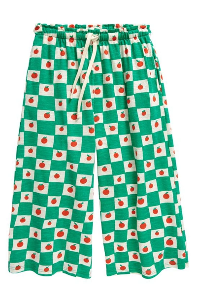 Shop Bobo Choses Kids' Tomato Checkerboard Organic Cotton Culottes In Off White/green