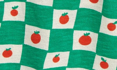 Shop Bobo Choses Kids' Tomato Checkerboard Organic Cotton Culottes In Off White/green