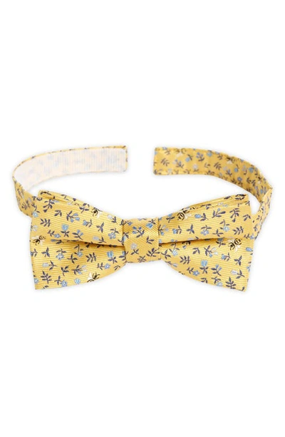 Shop Nordstrom Kids' South Floral Silk Blend Pre-tied Bow Tie In Yellow South Coast Floral