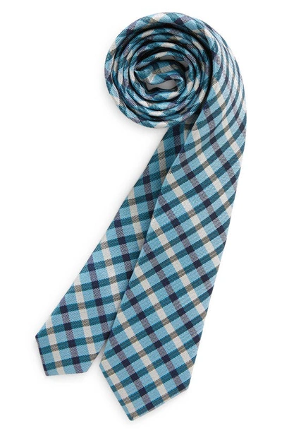Shop Nordstrom Kids' Palo Alto Check Silk Blend Neck Tie In Blue Ocean Palo Alto Check