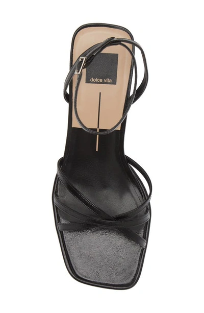 Dolce Vita Manji Ankle Strap Sandal In Midnight Patent Leather