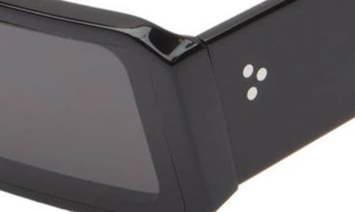 Shop Rick Owens Gethshades Rectangular Shield Sunglasses In Black Temple/black Lens