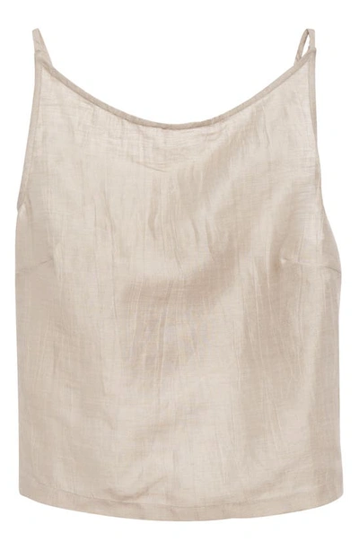 Shop Paloma Wool Haizea Crop Linen Blend Camisole In Stone