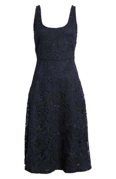 Shop Kobi Halperin Jacqueline Paisley Lace Midi Dress In Midnight Blue