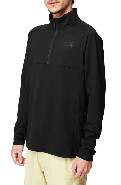Shop Picture Organic Clothing Hauprek Technical Fleece Half-zip Pullover In Black