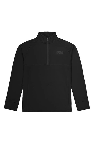 Shop Picture Organic Clothing Hauprek Technical Fleece Half-zip Pullover In Black