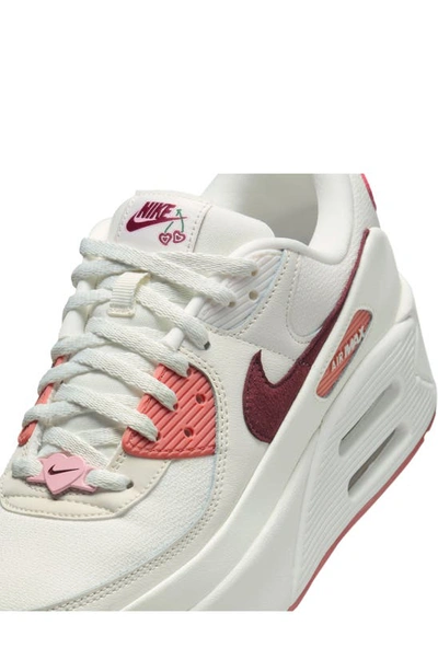 Shop Nike Air Max 90 Lv8 Se Platform Sneaker In Sail/ Dark Red/ Adobe/ Pink