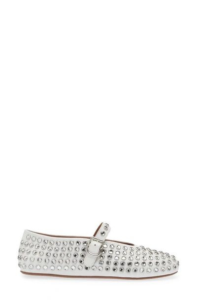Alaïa Alaia White Leather Ballerina With Crystals Women In White