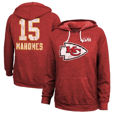 Shop Majestic Threads Patrick Mahomes Red Kansas City Chiefs Super Bowl Lviii Name & Number Tri-blend Pul