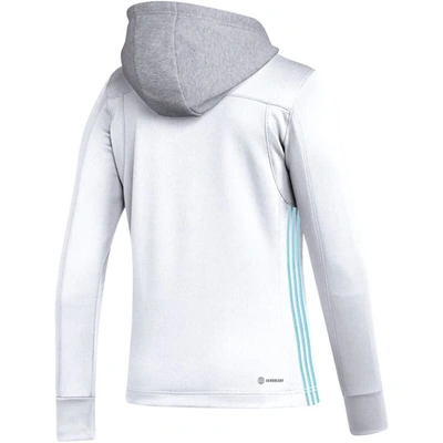 Shop Adidas Originals Adidas White Seattle Kraken Refresh Skate Lace Aeroready Pullover Hoodie