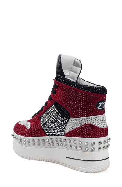 Zigi Xani Platform Sneaker In Red Suede