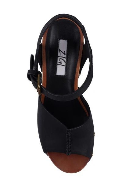 Shop Zigi Milas Ankle Strap Sandal In Black Leather