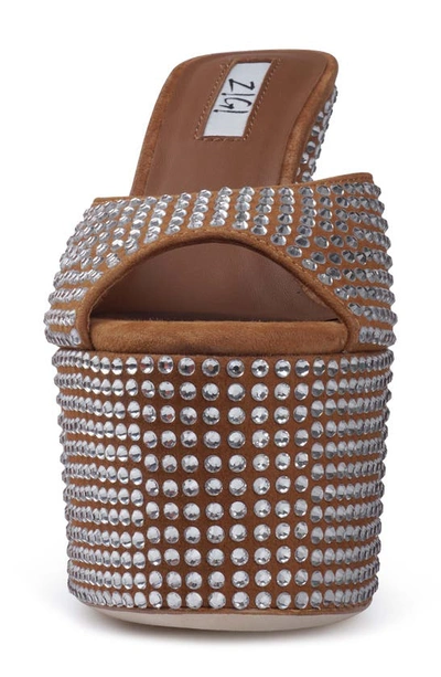 Shop Zigi Karsyn Embellished Sandal In Tan Leather