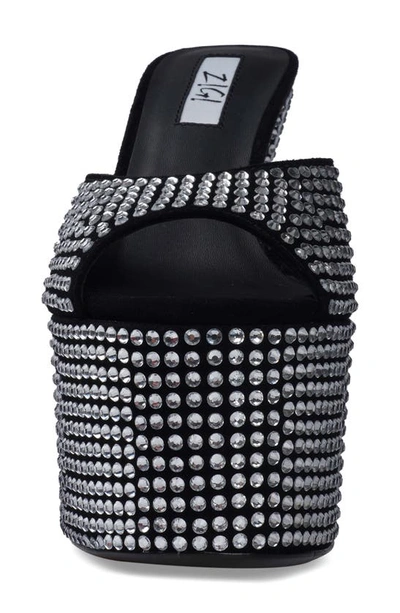 Shop Zigi Karsyn Embellished Sandal In Black Leather