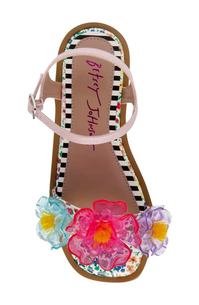 Shop Betsey Johnson Kids' Brice Ankle Strap Sandal In Pink Multi