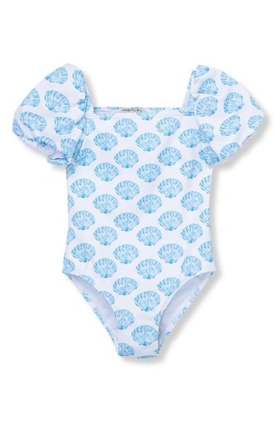 Shop Habitual Kids' Fiji Cool Puff Sleeve One-piece Swimsuit In Print