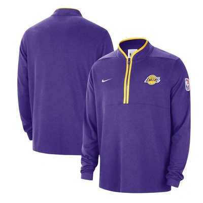 Shop Nike Purple Los Angeles Lakers Authentic Performance Half-zip Jacket