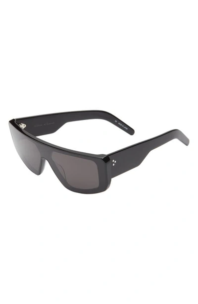 Shop Rick Owens Performa Shield Sunglasses In Black Temple/ Black Lens