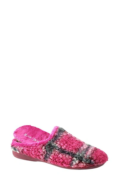 Ron White Lily Mule Slipper In Rasberry