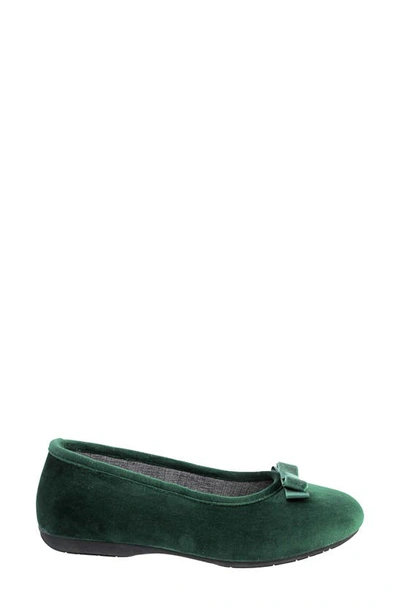 Ron White Tulip Ballet Flat In Emerald