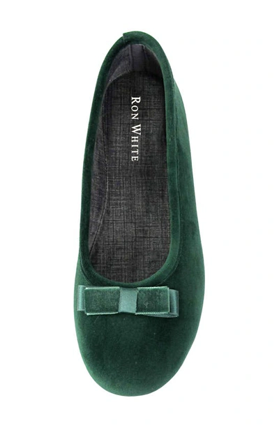 Ron White Tulip Ballet Flat In Emerald