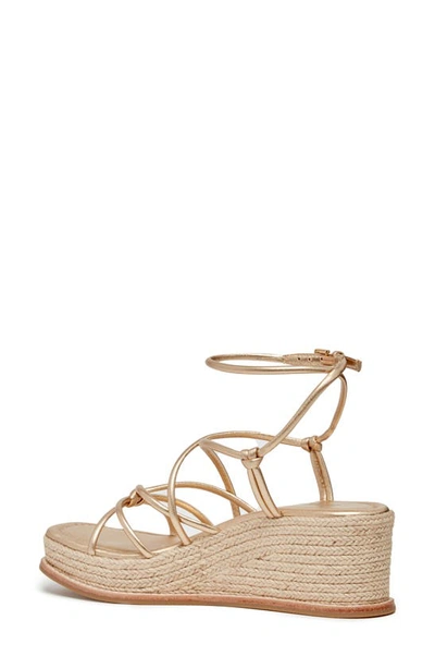 Paige Julia Ankle Strap Espadrille Platform Wedge Sandal In Dark Gold
