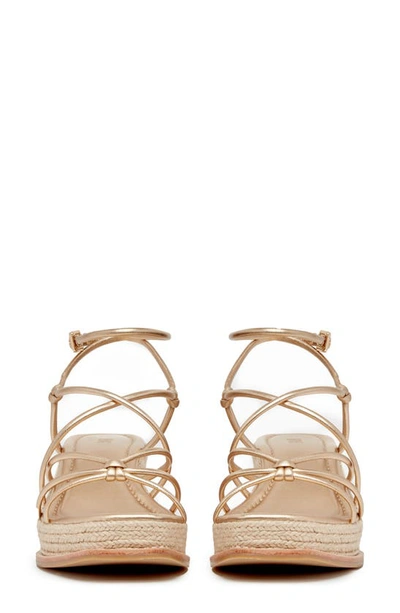 Paige Julia Ankle Strap Espadrille Platform Wedge Sandal In Dark Gold