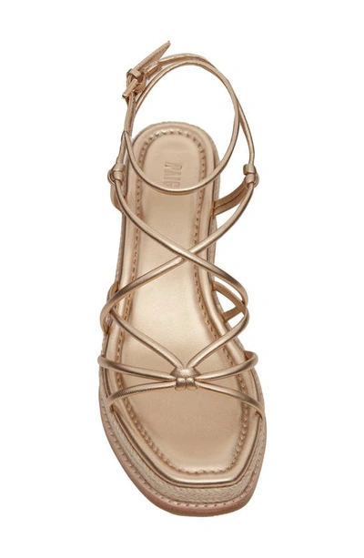 Shop Paige Julia Ankle Strap Espadrille Platform Wedge Sandal In Dark Gold