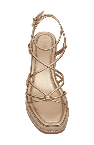 Paige Julia Ankle Strap Espadrille Platform Wedge Sandal In Dark Gold