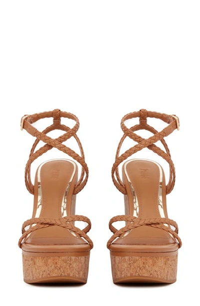 Shop Paige Hazel Ankle Strap Platform Wedge Sandal In Cognac