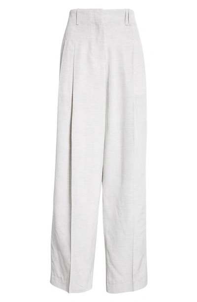 Shop Jacquemus Le Pantalon Titolo High Waist Loose Fit Pants In Light Grey