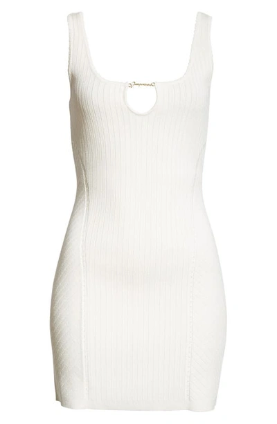 Shop Jacquemus Sierra Rib Tank Minidress In Off-white