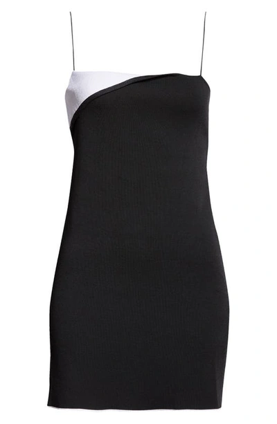 Shop Jacquemus La Mini Robe Aro Folded Neck Fitted Minidress In Black