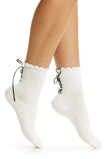 Shop Casa Clara Paulina Cotton Blend Quarter Socks In White