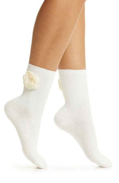 Shop Casa Clara Baytime Cotton Blend Crew Socks In White