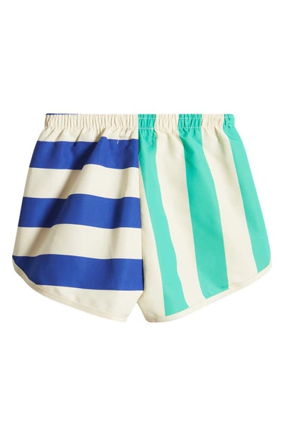 Shop Bobo Choses Kids' Stripe Swim Trunks In Ivory Multicolor