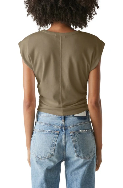 Michael Stars Johnnie Cropped Muscle Tank In Olive