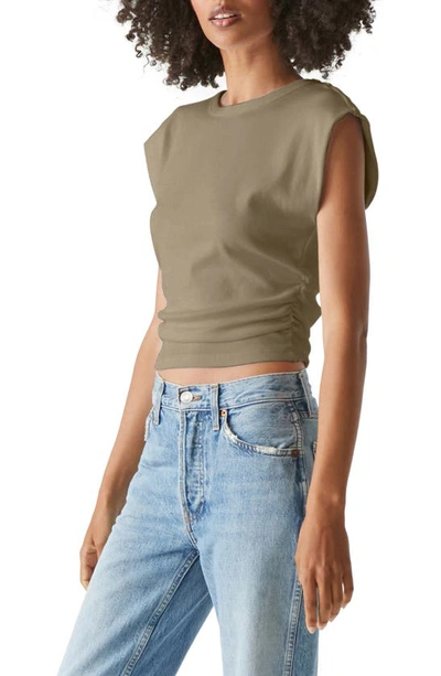 Michael Stars Johnnie Cropped Muscle Tank In Olive