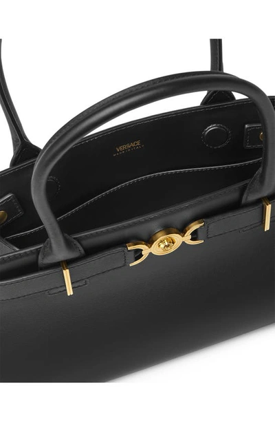Versace Medusa '95 Croc-effect Tote Bag In 1b00v-black- Gold