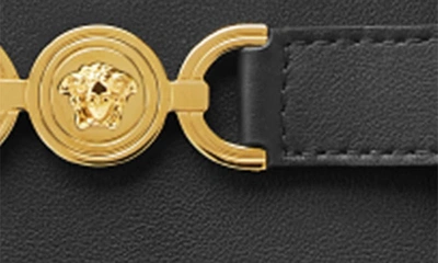 Versace Medusa '95 Croc-effect Tote Bag In 1b00v-black- Gold