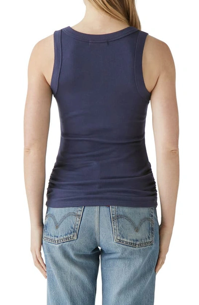 Michael Stars Blanche Ruched Side Top In Nocturnal