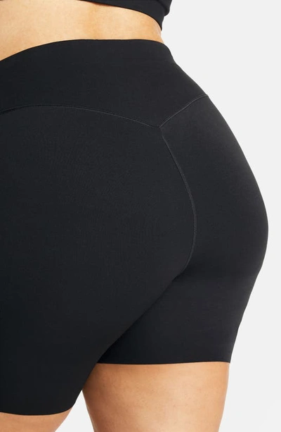 Nike Women's Zenvy Gentle-support High-waisted 8" Biker Shorts (plus Size) In Black/ Black