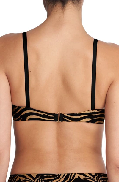 Shop Natori Reversible Bikini Top In Camel Zebra / Poinsettia