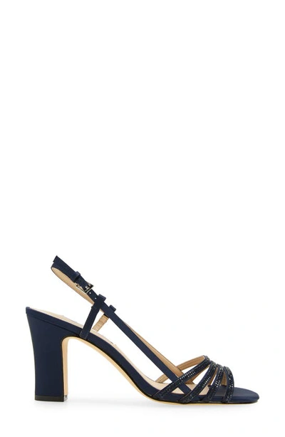 Nina Avaley Slingback Sandal In New Navy Luster Satin