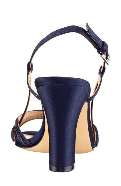 Nina Avaley Slingback Sandal In New Navy Luster Satin