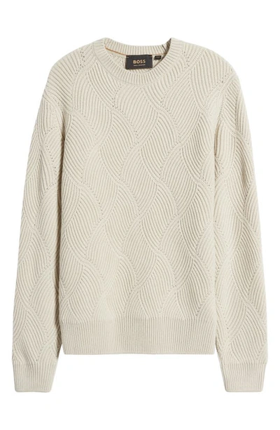 Hugo Boss Boss Camel Mezzo Wool & Cashmere Crewneck Sweater In Light Beige