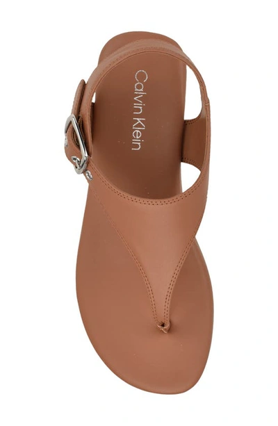 Shop Calvin Klein Moraca Ankle Strap Sandal In Dark Natural