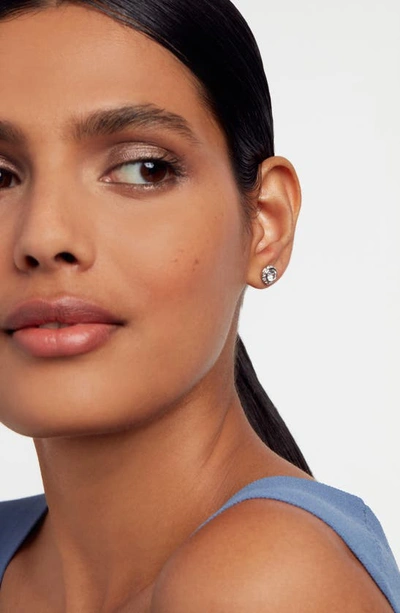 Ted Baker Soletia Solitaire Crystal Halo Stud Earrings In Silver Tone Clear Crystal