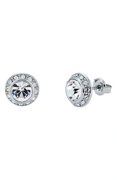 Shop Ted Baker Soletia Solitaire Crystal Halo Stud Earrings In Silver Tone Clear Crystal